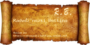 Radvánszki Bettina névjegykártya
